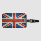 UK Union Jack Flag in retro stijl  texturen Bagagelabel (Voorkant (horizontaal))