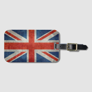 UK Union Jack Flag in retro stijl  texturen Bagagelabel
