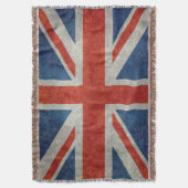 UK Union Jack Flag in retro stijl  texturen Deken (Voorkant Verticaal)