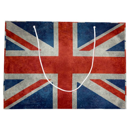 UK Union Jack Flag in retro stijl  texturen Groot Cadeauzakje (Achterkant)