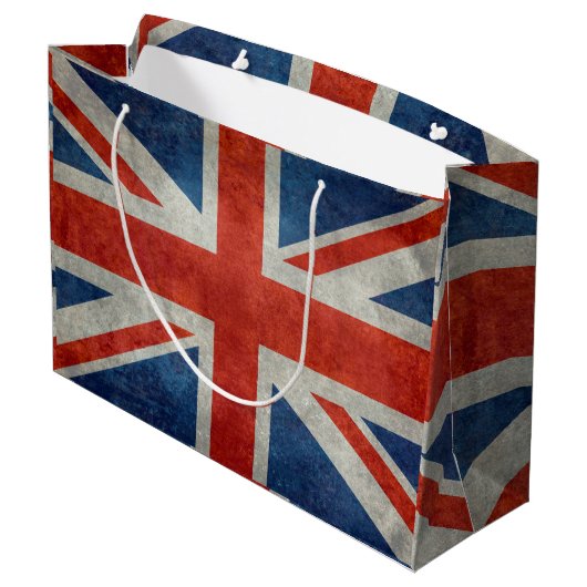 UK Union Jack Flag in retro stijl texturen Groot Cadeauzakje (Achterkant Gekanteld)