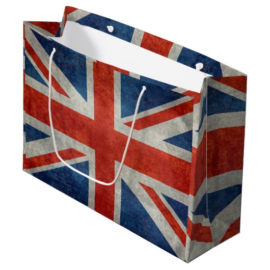 UK Union Jack Flag in retro stijl  texturen Groot Cadeauzakje (Voorkant Gekanteld)