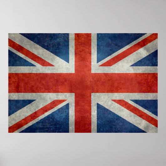 UK Union Jack Flag in retro stijl  texturen Poster (Voorkant)