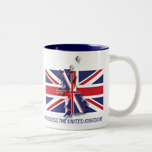 UK UNION JACK FLAG Scripture Aangepaste tekst Patr Tweekleurige Koffiemok (Rechts)
