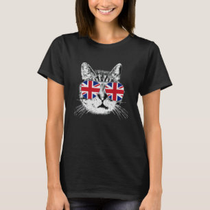 UK Union Jack Vlag Engeland Kat T-shirt Trots