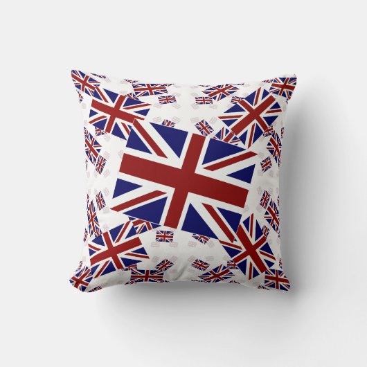 UK Union Jack Vlag in Scheve Lagen Kussen (Voorkant)