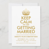 UK Union Jack Wedding Britain Gold Crown Aankondiging (Voorkant)