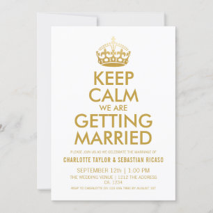 UK Union Jack Wedding Britain Gold Crown Aankondiging