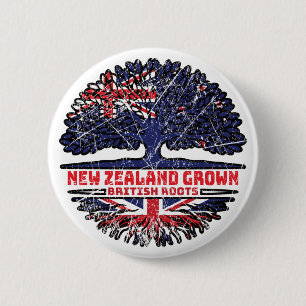 UK Verenigd Koninkrijk Brits Nieuw-Zeeland Ronde Button 5,7 Cm