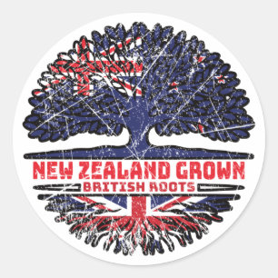 UK Verenigd Koninkrijk Brits Nieuw-Zeeland Ronde Sticker