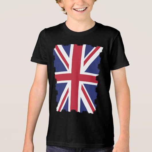 UK Verenigd Koninkrijk Engeland Engels Vlag Tri-Blend Shirt (Voorkant)