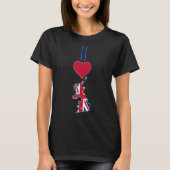 UK Vertical I Love United Kingdom Flag Map Womens T-shirt (Voorkant)