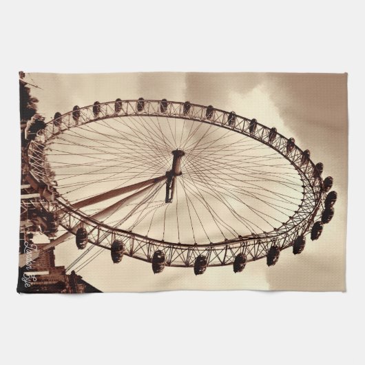 (UK) Vintage London Eye Theedoek (Horizontaal)