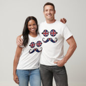 UK vlag bril en snor T-shirt (Unisex)