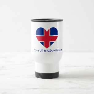 UK Vlag Hart Aangepaste Naam Mok - Britse Liefdesc