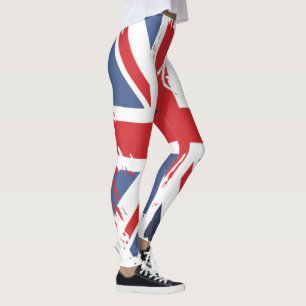 UK Vlag Leggings - Gedecoreerde Union Jack Broek C