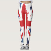 UK Vlag Leggings - Gedecoreerde Union Jack Broek C (Voorkant)