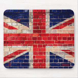 UK-vlag op een bakstenen muismat