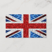 UK-vlag rood blauw wit glinstert glittert Visitekaartje (Voorkant)