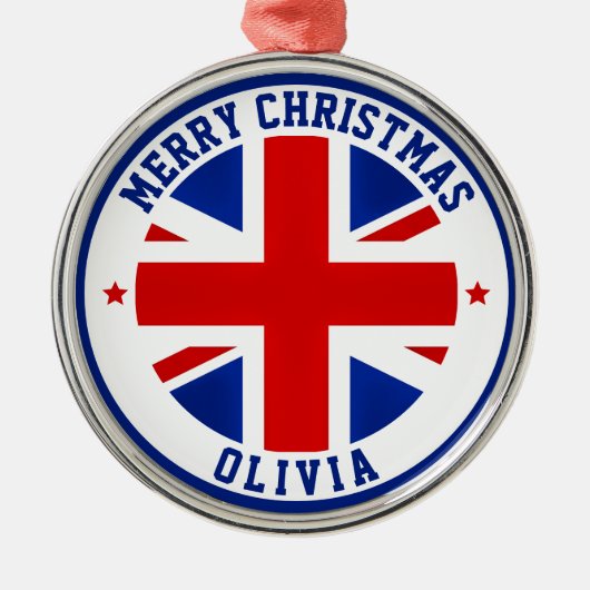 UK Vlag Verenigd Koninkrijk Londen Brits Groot-Bri Metalen Ornament (Voorkant)