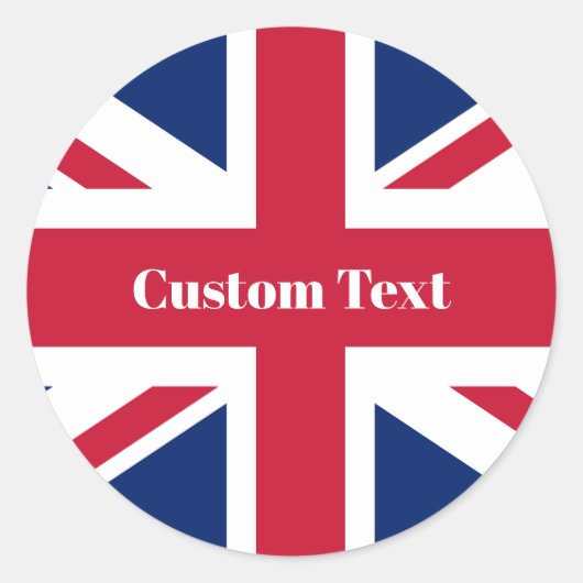 UK-vlagsticker - Aangepaste naam Brits cadeaueleti Ronde Sticker (Voorkant)