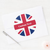 UK-vlagsticker - Aangepaste naam Brits cadeaueleti Ronde Sticker (Envelop)