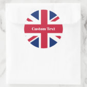 UK-vlagsticker - Aangepaste naam Brits cadeaueleti Ronde Sticker (Tas)