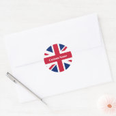 UK-vlagsticker - Aangepaste naam Britse cadeau-eti Ronde Sticker (Envelop)