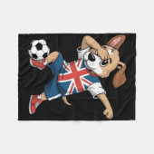 Uk Voetbal Dabbing Hond Union Jack Fleece Deken (Voorkant (Horizontaal))