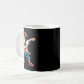 Uk Voetbal Dabbing Hond Union Jack Koffiemok (Voorkant links)