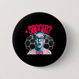 UK-voetbalfan vs USA-voetbalfan  Ronde Button 5,7 Cm