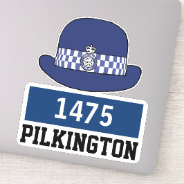 UK Vrouwelijke Politieagent Hoed met Naam & Nummer Sticker