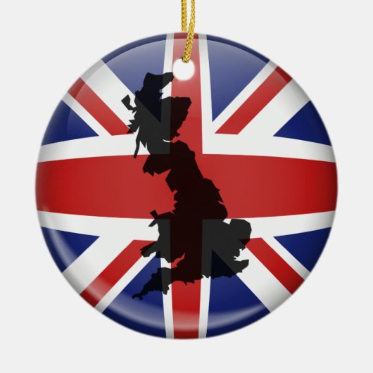 UK Wereldbol Keramisch Ornament (Voorkant)