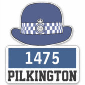 UK Woman Police Constable Pet met naam en nummer Sticker (Voorkant)