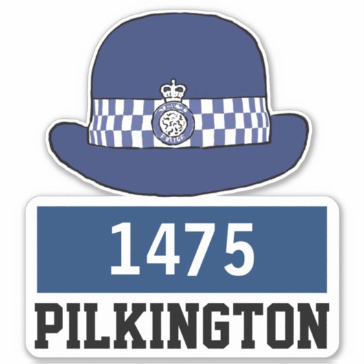 UK Woman Police Constable Pet met naam en nummer Sticker (Voorkant)