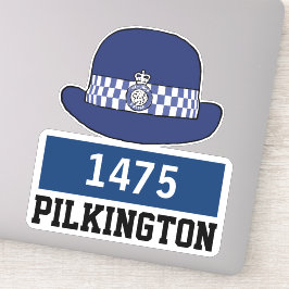 UK Woman Police Constable Pet met naam en nummer Sticker