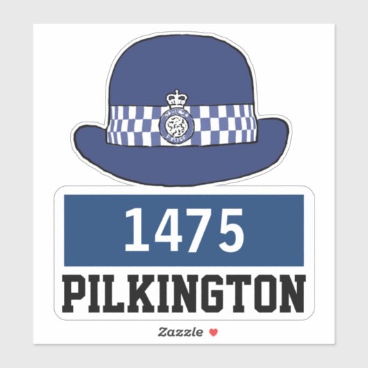 UK Woman Police Constable Pet met naam en nummer Sticker (Vel)