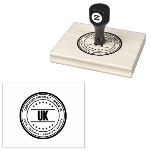 UK Woord Gedrukt Horizontaal Handvat Jet Zwarte Kl Rubberstempel