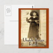 Uke Banjos Rock Postcard Briefkaart (Voorkant / Achterkant)