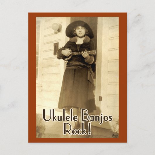 Uke Banjos Rock Postcard Briefkaart (Voorkant)