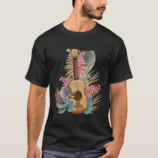 Uke Hawaiian Ukulele Guitar Player Hawaii Music T-shirt (Voorkant)