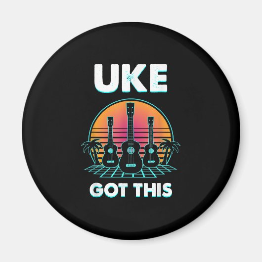 Uke heeft deze grappige Ukulele Player Guitar Musi Magneet (Voorkant)