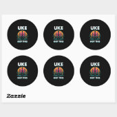 Uke heeft deze grappige Ukulele Player Guitar Musi Ronde Sticker (Vel)