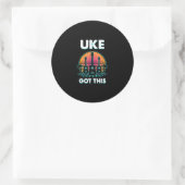 Uke heeft deze grappige Ukulele Player Guitar Musi Ronde Sticker (Tas)