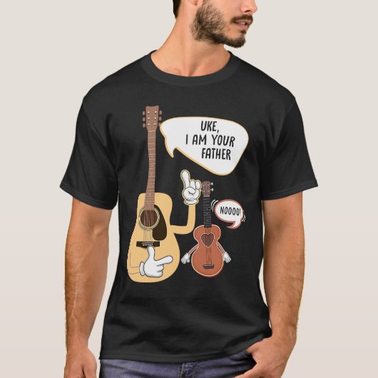 Uke ik ben je vader muziek ukelele gitaar speler t-shirt (Voorkant)