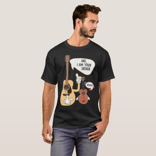 Uke ik ben je vader muziek ukelele gitaar speler t-shirt (Voorkant volledig)