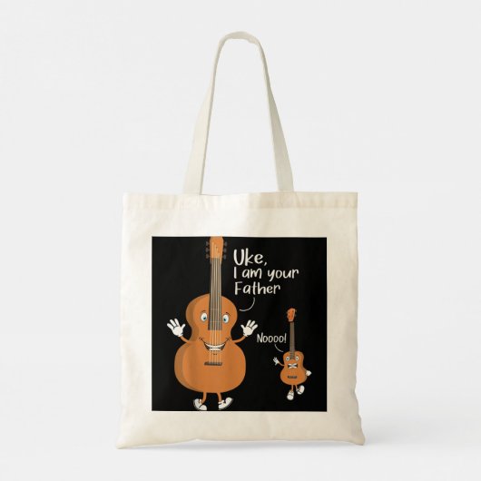 Uke, ik ben je vader Ukulele Guitar Instrument U Tote Bag (Achterkant)