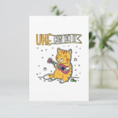 UKE kan het doen met Ukulele Ukelele Cat Guitar Mu Bedankkaart (Staand voorkant)