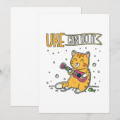 UKE kan het doen met Ukulele Ukelele Cat Guitar Mu Bedankkaart (Voorkant / Achterkant)