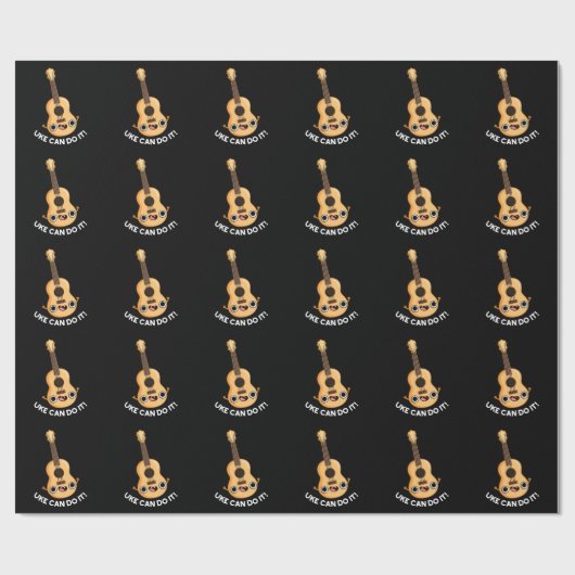 Uke kan het grappig positief doen, Ukelele Pun Dar Cadeaupapier (Vlak)